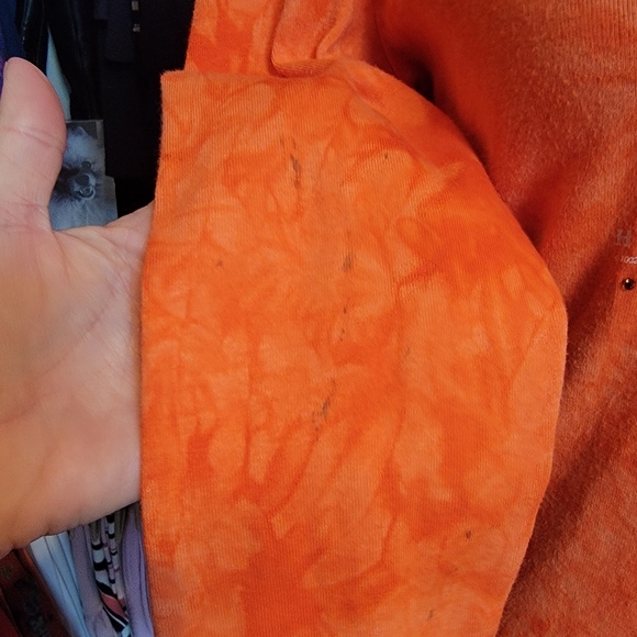 HARLEY-DAVIDSON ♡ Sweet Vintage Orange Tie Dye Embellished Bling H-D Top M - Picture 7 of 17